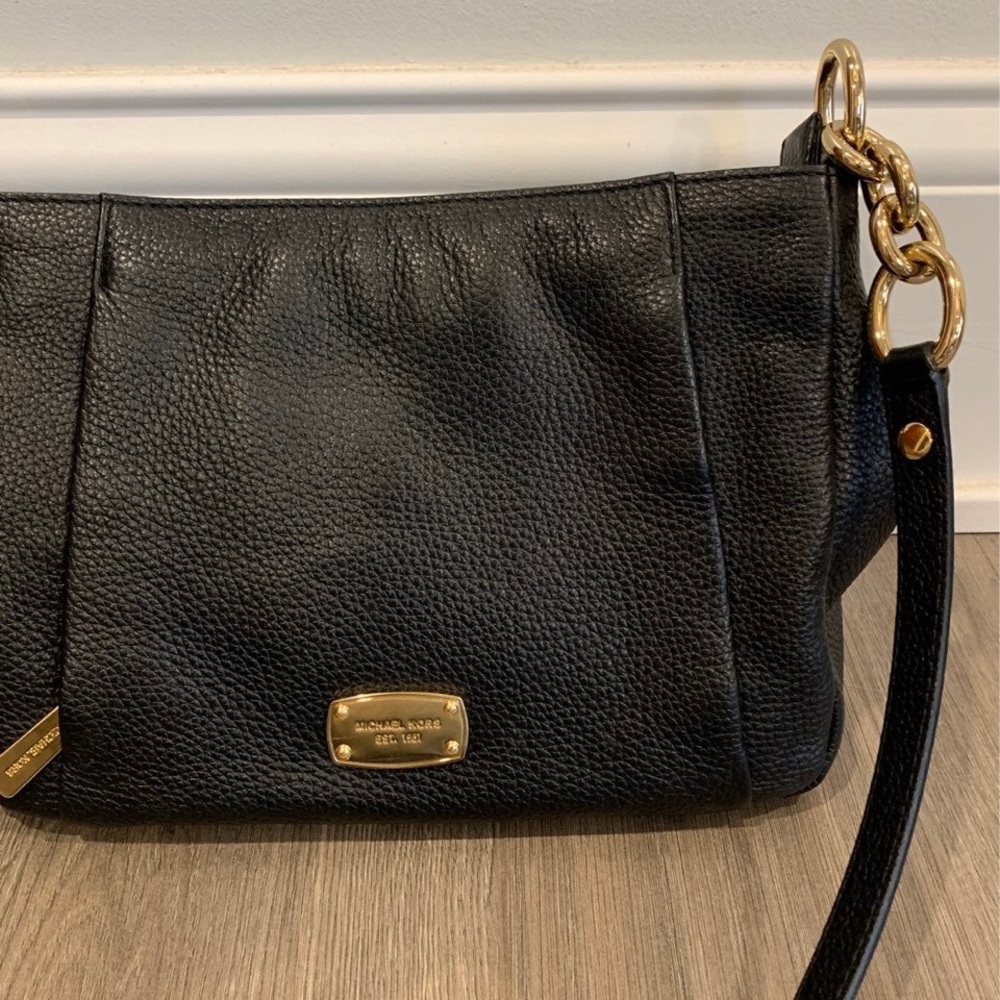 Michael Kors Black Leather Crossbody Purse